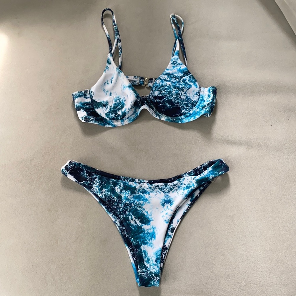Zaful Ocean Print Bikini Set